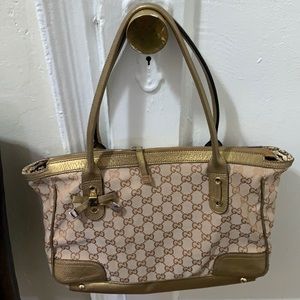 Authentic Gucci monogram top zip tote bag